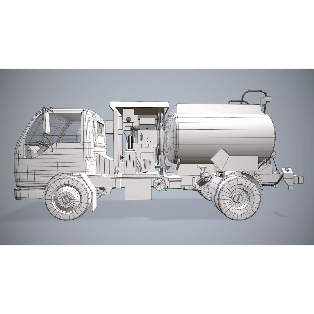 Isuzu Avgas Fueler Truck 3D Model – Low Poly Game-Ready Asset, FBX, OBJ - View 16