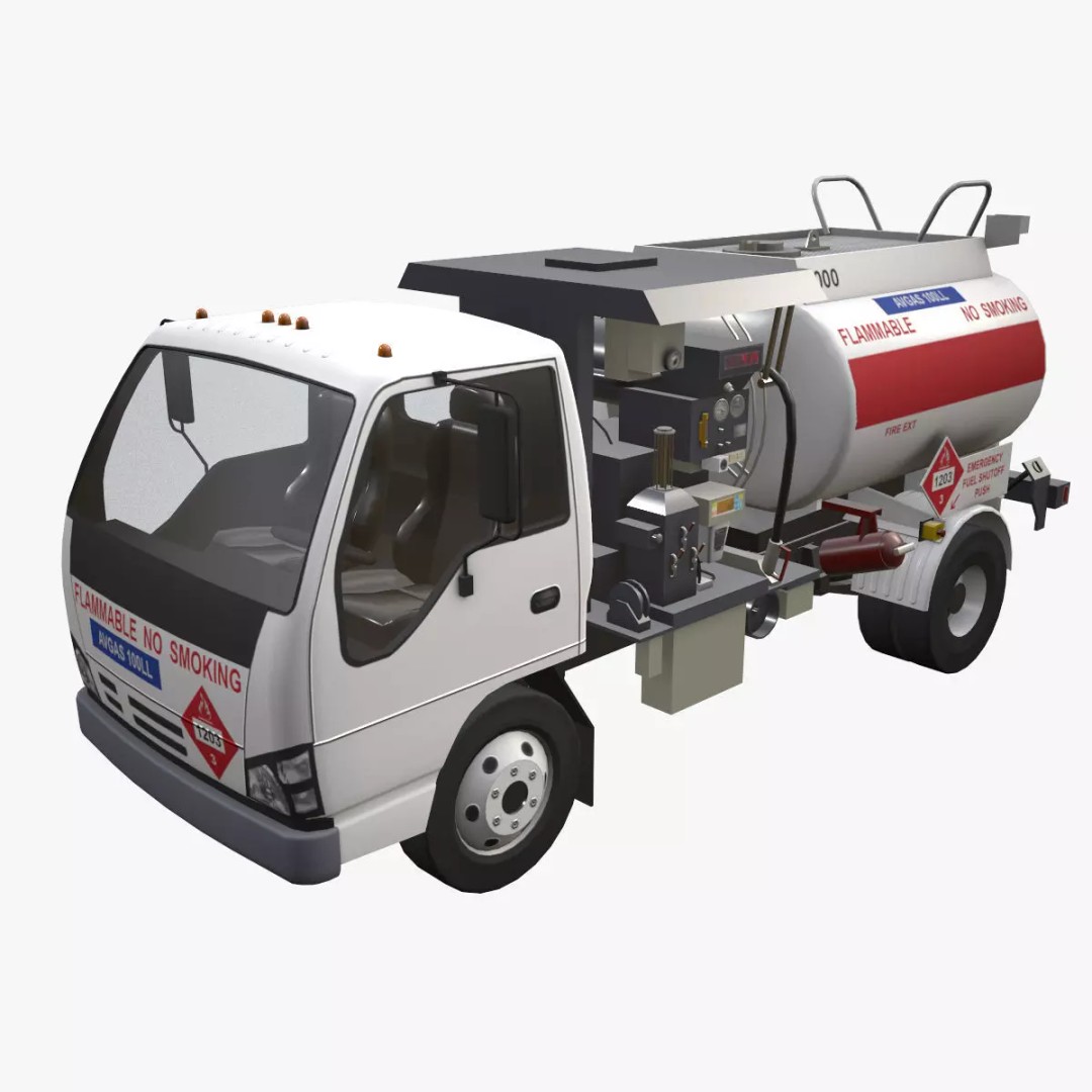 Isuzu Avgas Fueler Truck 3D Model – Low Poly Game-Ready Asset, FBX, OBJ - View 2