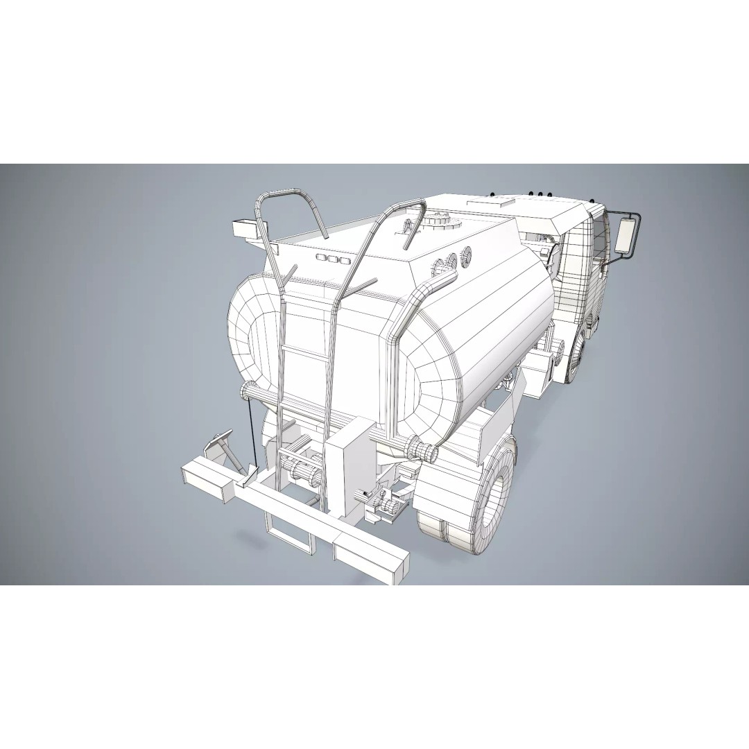 Isuzu Avgas Fueler Truck 3D Model – Low Poly Game-Ready Asset, FBX, OBJ - View 21
