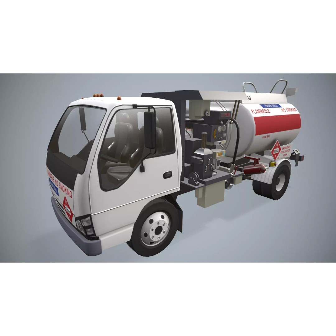 Isuzu Avgas Fueler Truck 3D Model – Low Poly Game-Ready Asset, FBX, OBJ - View 3