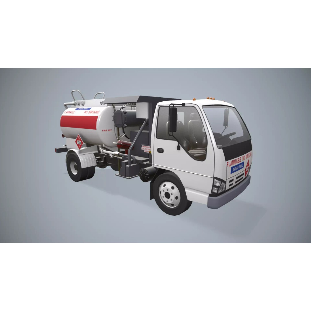 Isuzu Avgas Fueler Truck 3D Model – Low Poly Game-Ready Asset, FBX, OBJ - View 4