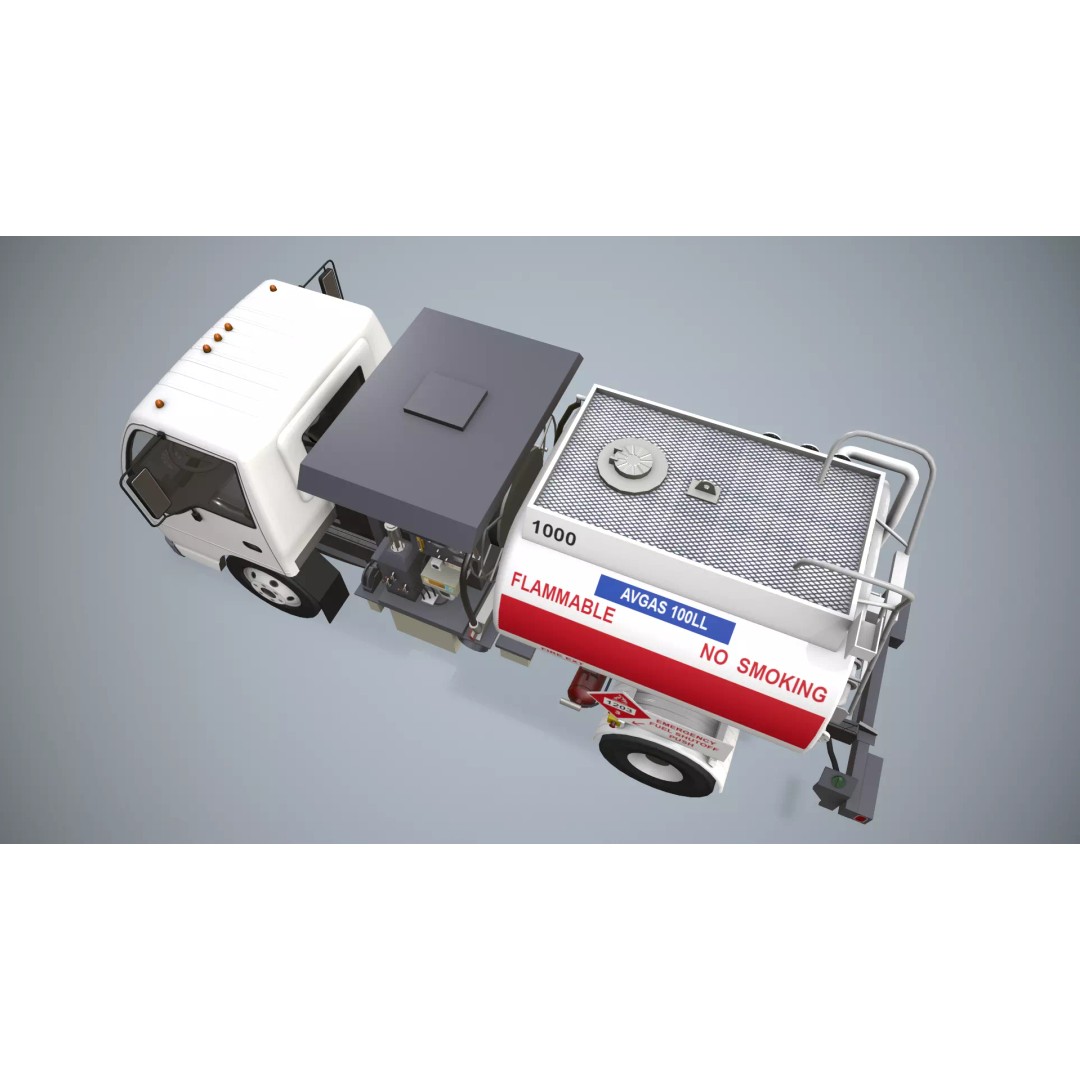Isuzu Avgas Fueler Truck 3D Model – Low Poly Game-Ready Asset, FBX, OBJ - View 5