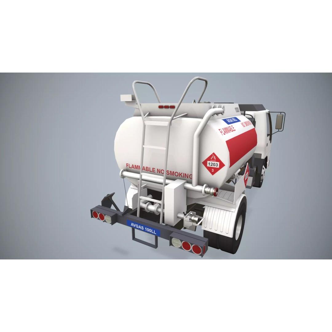 Isuzu Avgas Fueler Truck 3D Model – Low Poly Game-Ready Asset, FBX, OBJ - View 9