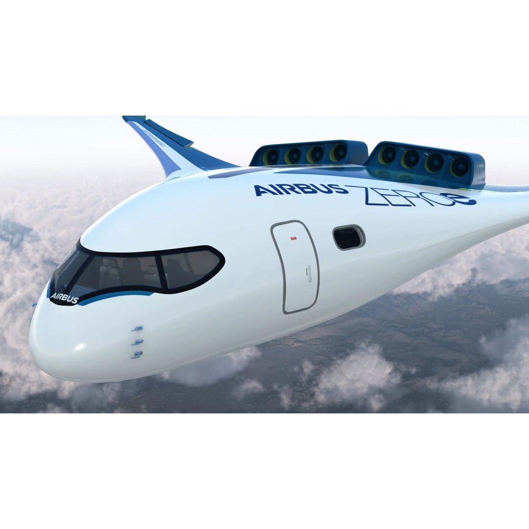 Airbus ZEROe Blended-Wing Body 3D Model – Rigged Aircraft for Animation - View 13
