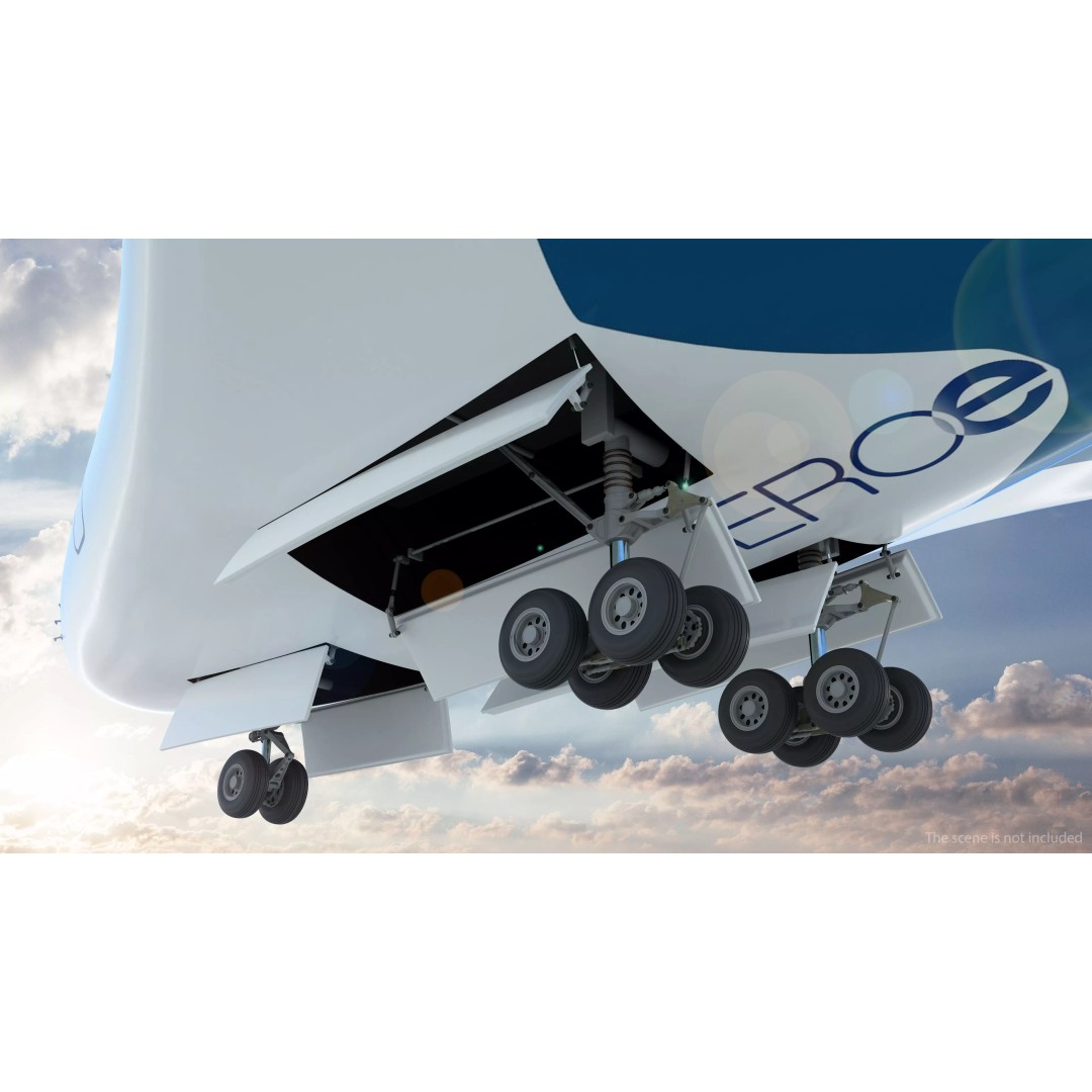 Airbus ZEROe Blended-Wing Body 3D Model – Rigged Aircraft for Animation - View 15