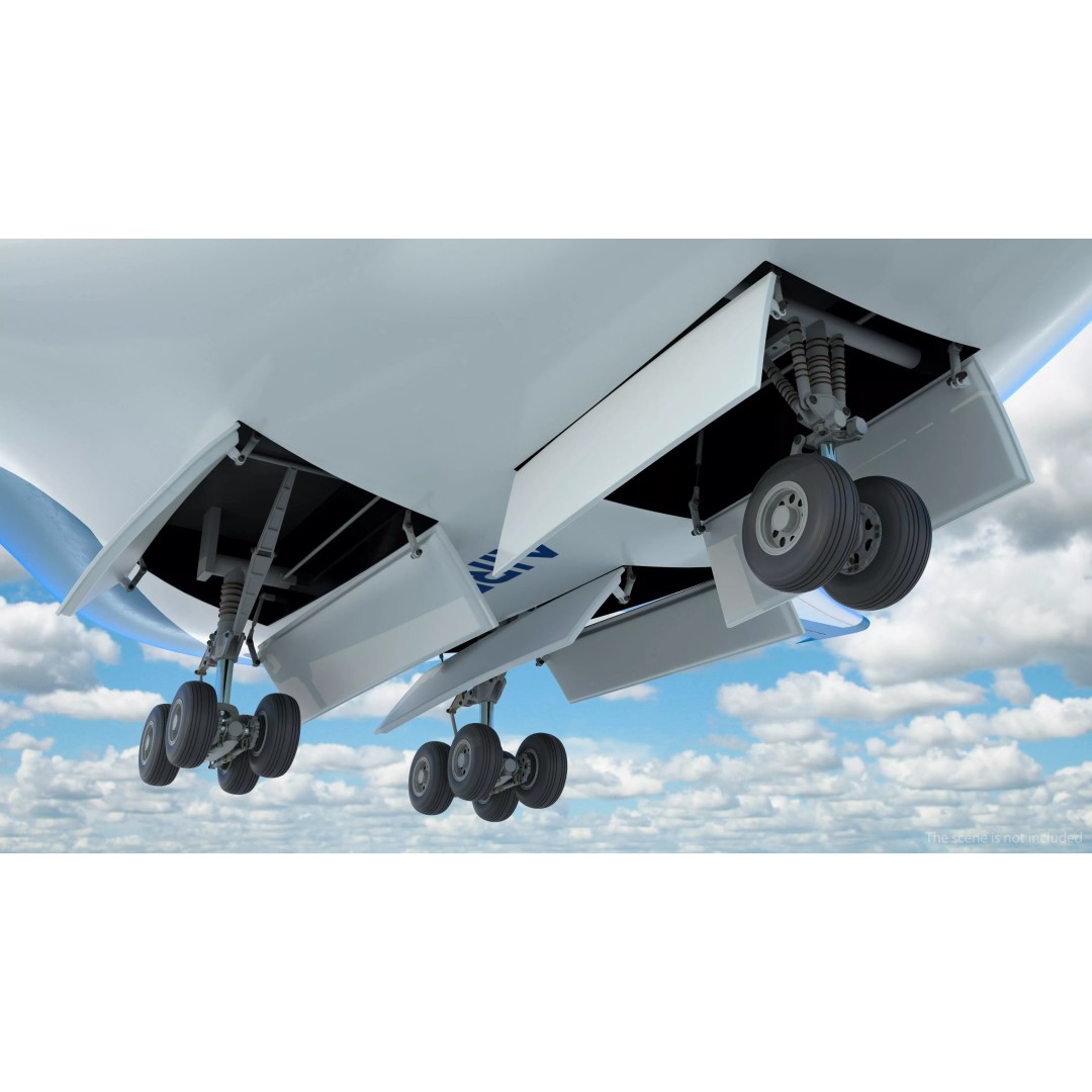 Airbus ZEROe Blended-Wing Body 3D Model – Rigged Aircraft for Animation - View 16
