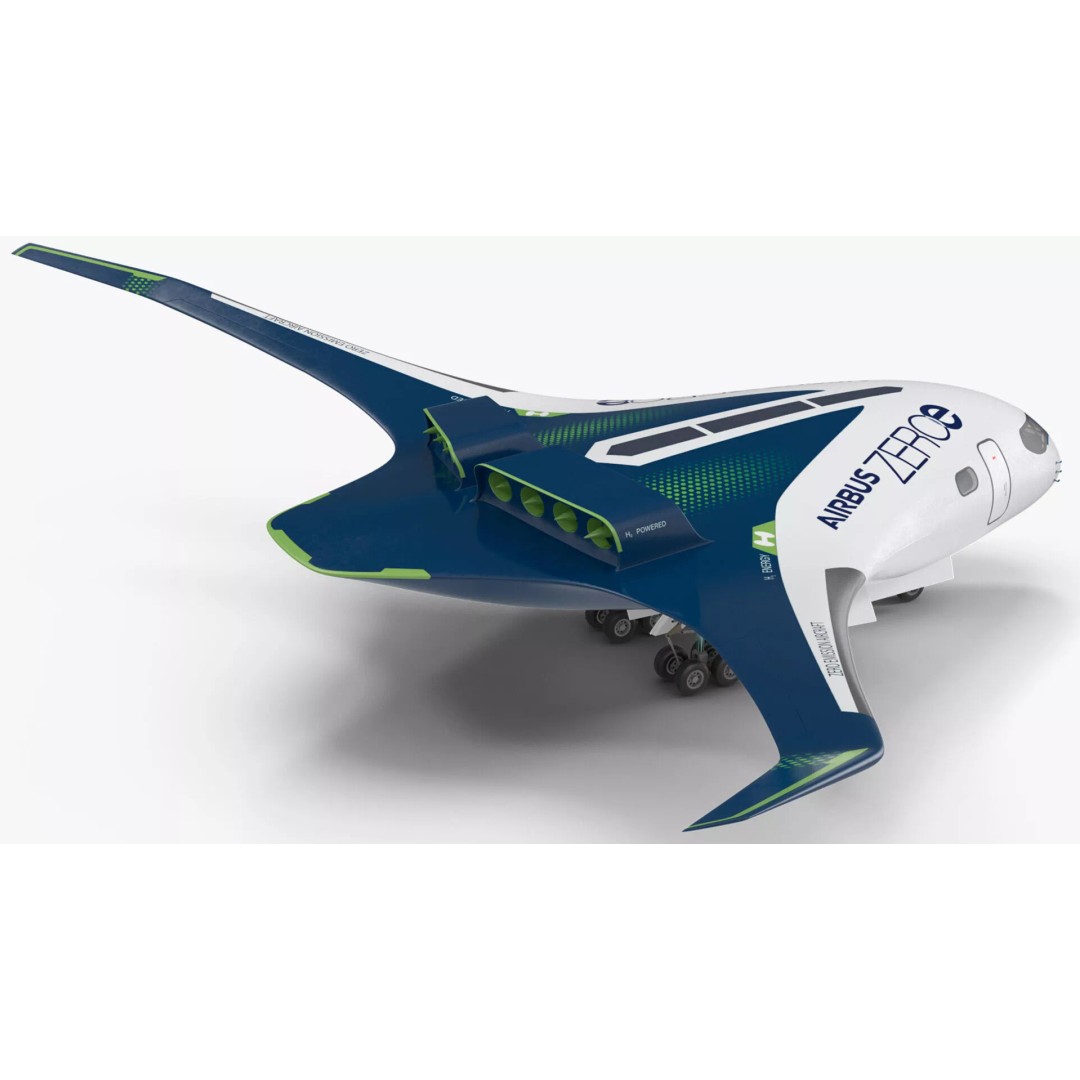 Airbus ZEROe Blended-Wing Body 3D Model – Rigged Aircraft for Animation - View 27