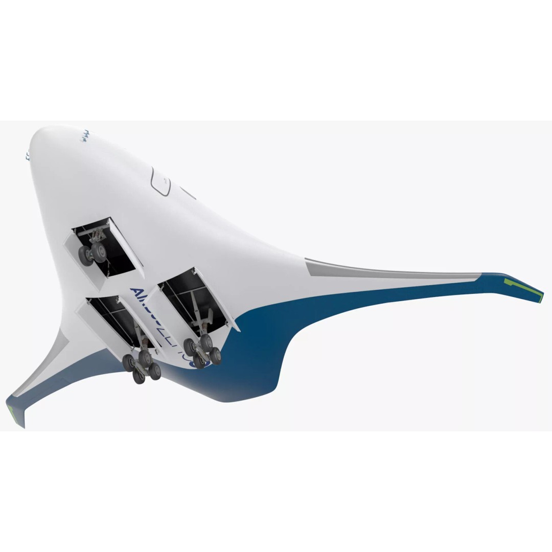 Airbus ZEROe Blended-Wing Body 3D Model – Rigged Aircraft for Animation - View 31