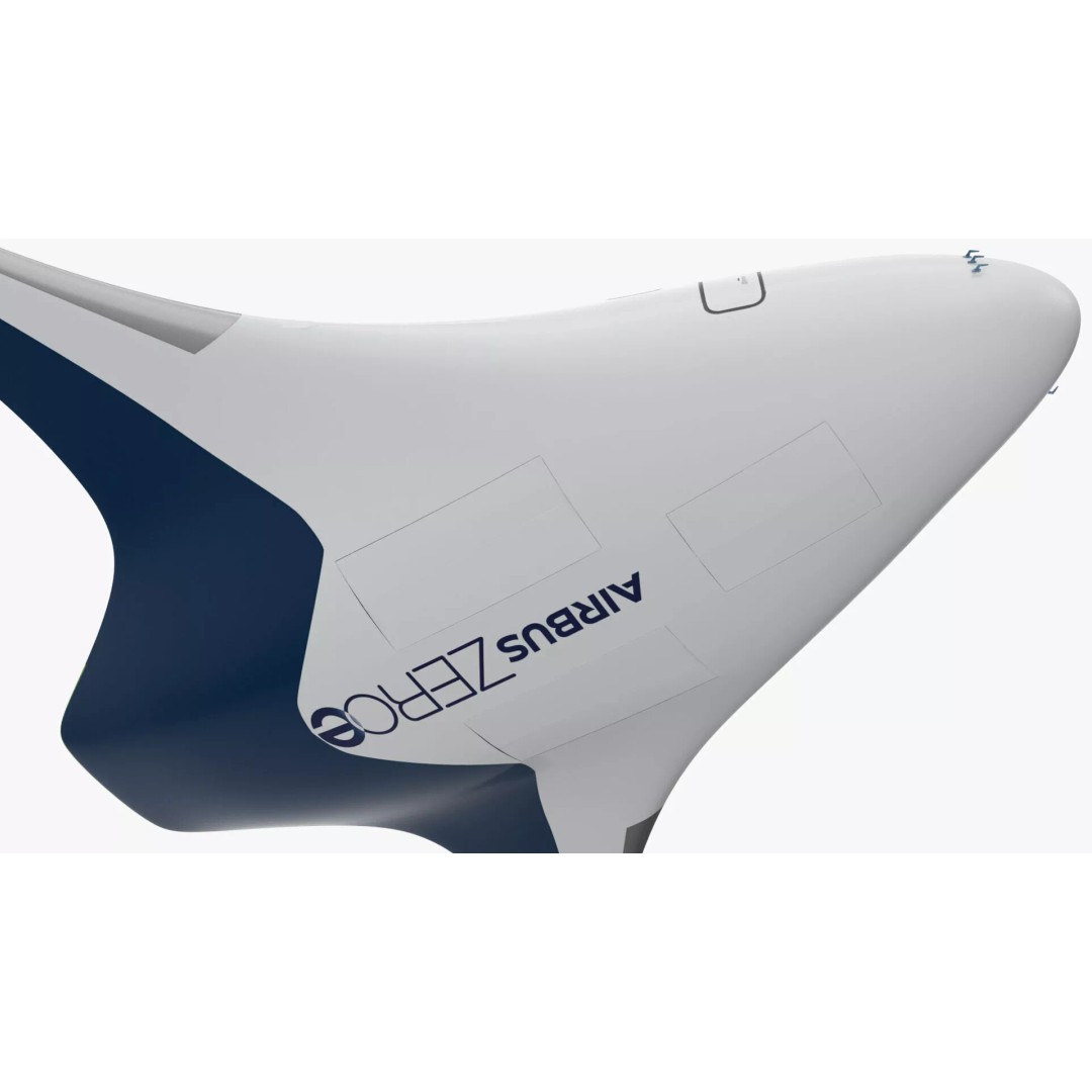 Airbus ZEROe Blended-Wing Body 3D Model – Rigged Aircraft for Animation - View 32