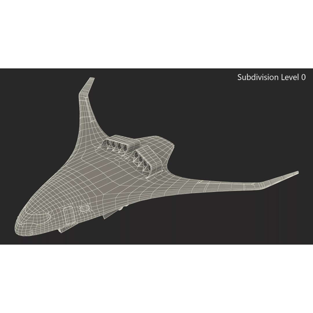 Airbus ZEROe Blended-Wing Body 3D Model – Rigged Aircraft for Animation - View 52