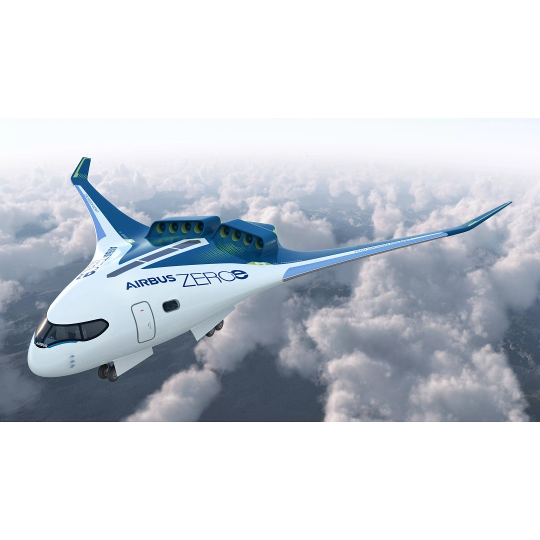 Airbus ZEROe Blended-Wing Body 3D Model – Rigged Aircraft for Animation - View 7
