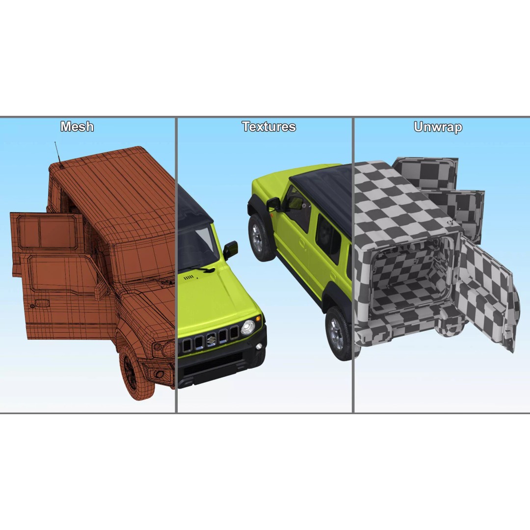 Suzuki Jimny 3D Model – Rigged Compact SUV with PBR Textures - View 28