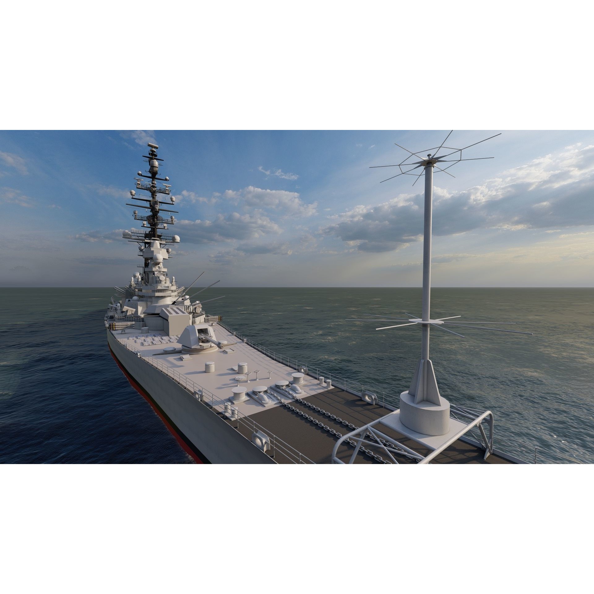 USS Missouri BB-63 - Game-Ready 3D Model - View 5