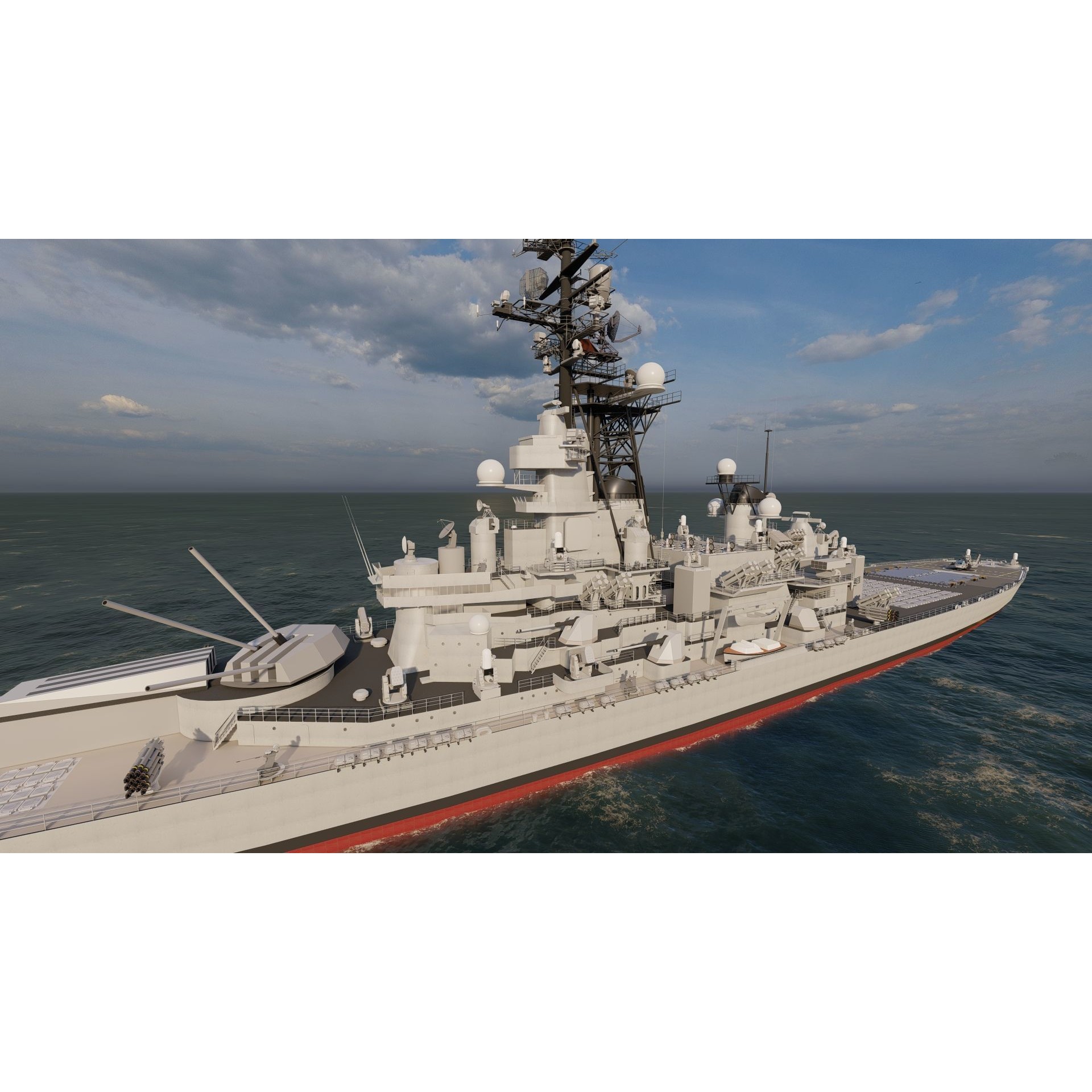USS Missouri BB-63 - Game-Ready 3D Model - View 6