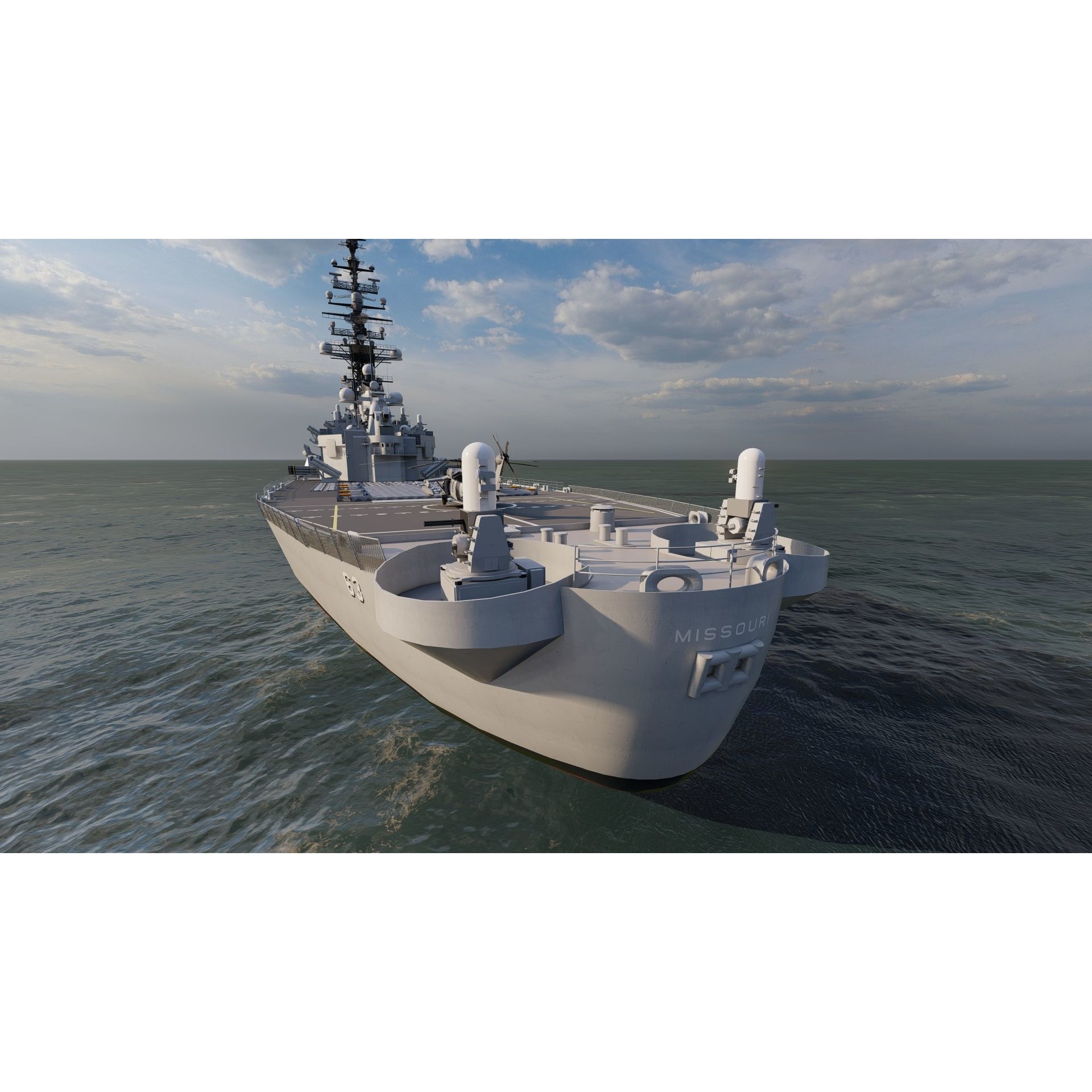 USS Missouri BB-63 - Game-Ready 3D Model - View 7