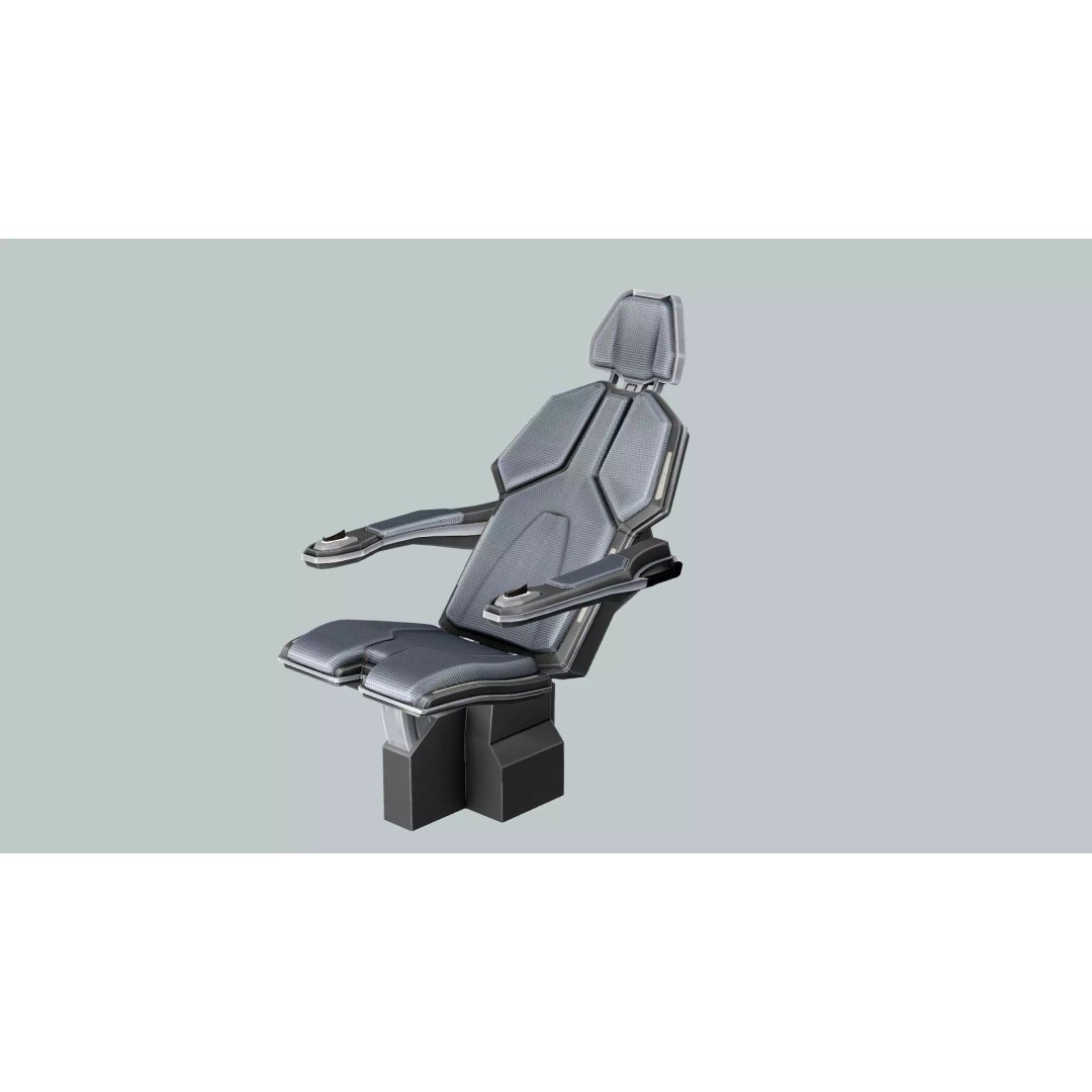 Sci-Fi Chair MM 3D Model – Low Poly Game Asset, FBX, OBJ - View 3