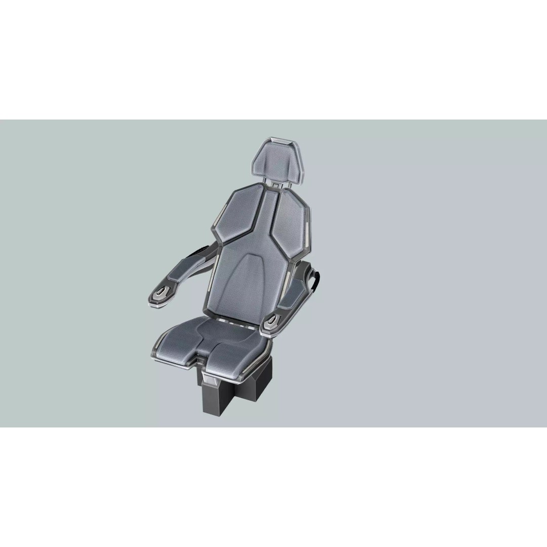 Sci-Fi Chair MM 3D Model – Low Poly Game Asset, FBX, OBJ - View 7