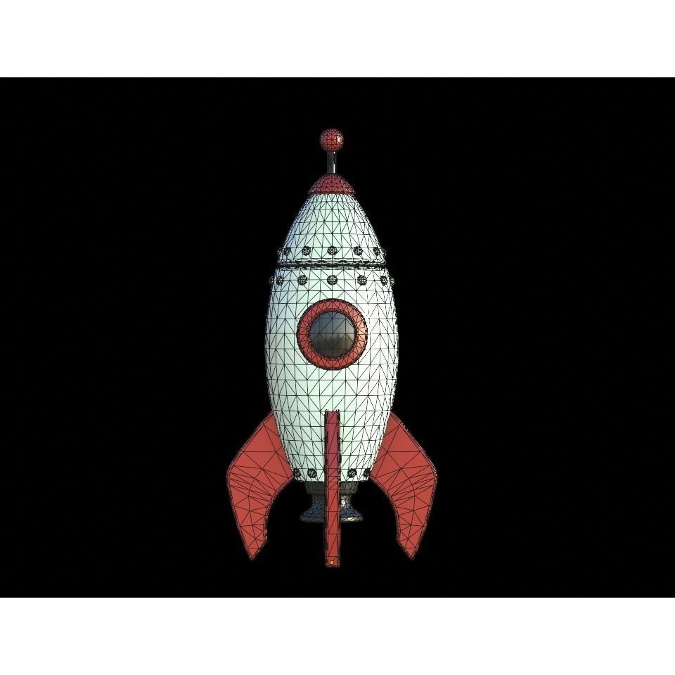 Cartoon Rocket 3D Model – Low Poly PBR Game Asset, FBX, Blender - View 13