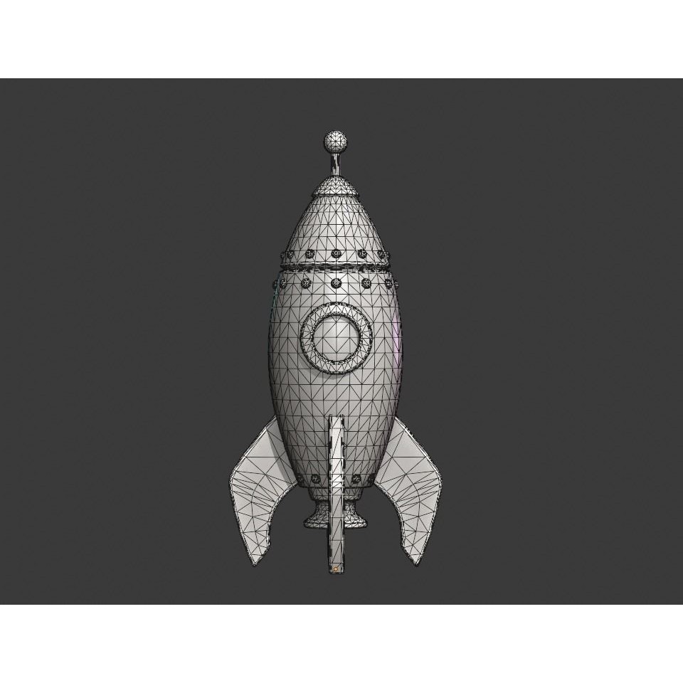 Cartoon Rocket 3D Model – Low Poly PBR Game Asset, FBX, Blender - View 15