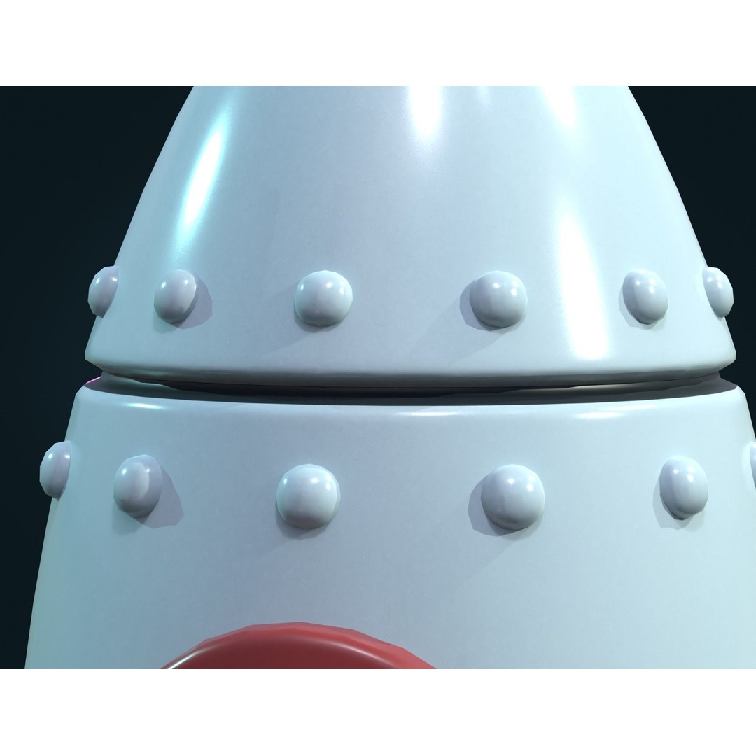 Cartoon Rocket 3D Model – Low Poly PBR Game Asset, FBX, Blender - View 8