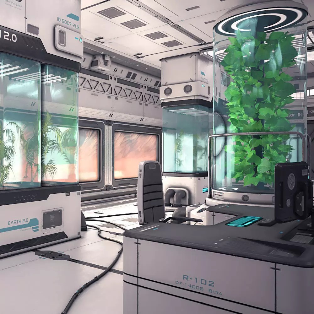 Sci-Fi Laboratory 3D Model – Futuristic Lab Interior, PBR Textures - View 2
