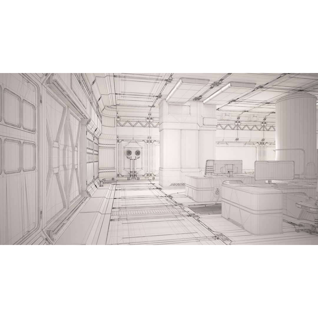 Sci-Fi Laboratory 3D Model – Futuristic Lab Interior, PBR Textures - View 23