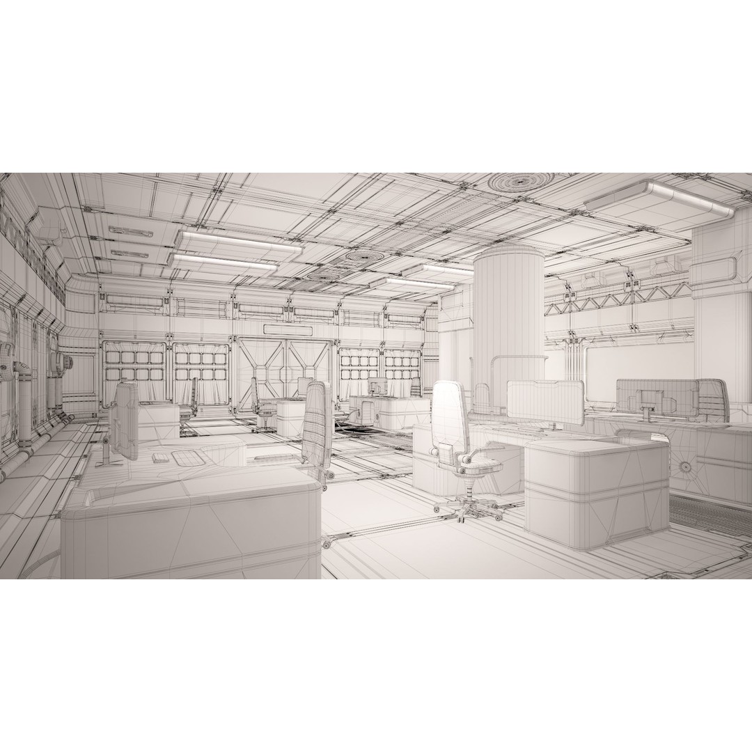 Sci-Fi Laboratory 3D Model – Futuristic Lab Interior, PBR Textures - View 24