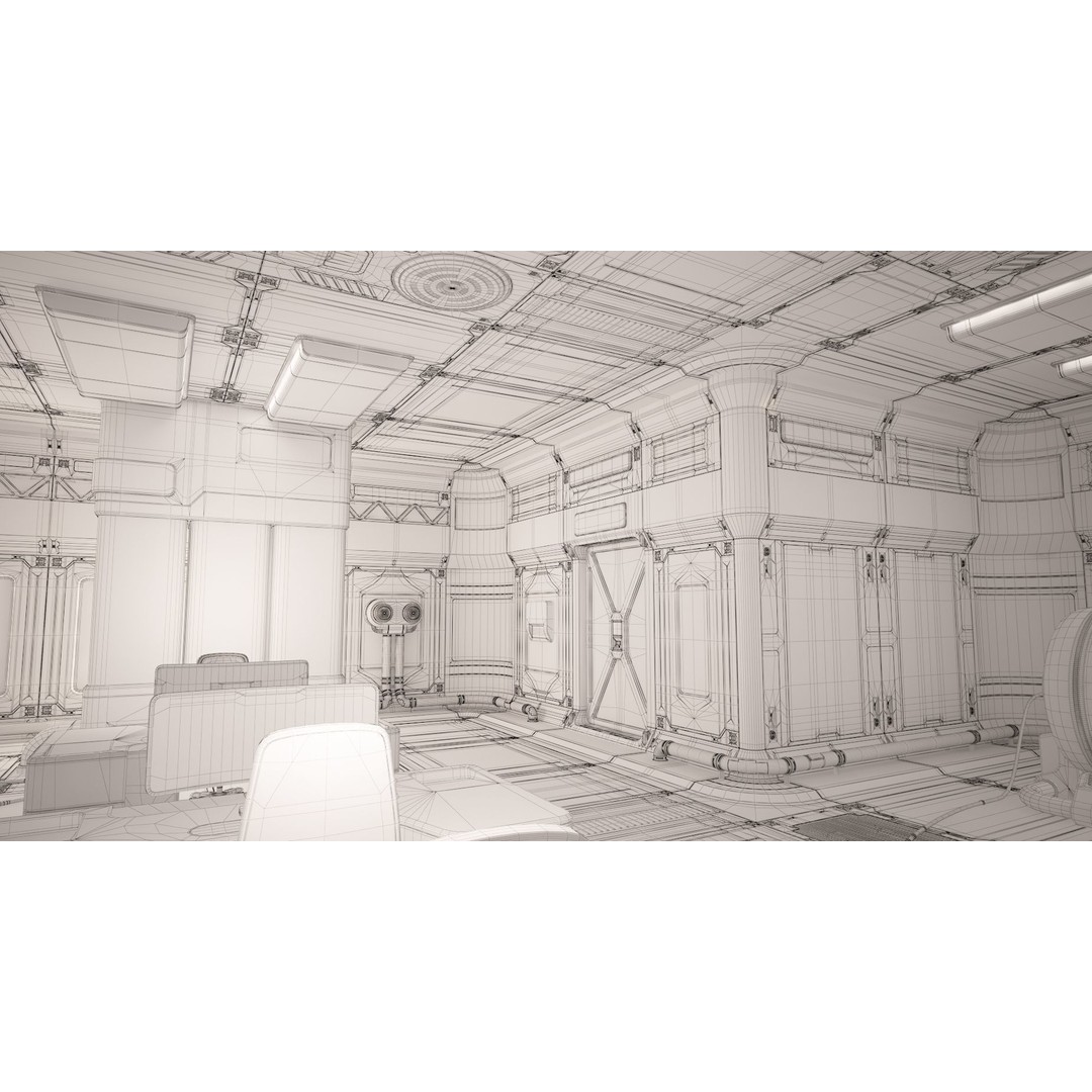 Sci-Fi Laboratory 3D Model – Futuristic Lab Interior, PBR Textures - View 25
