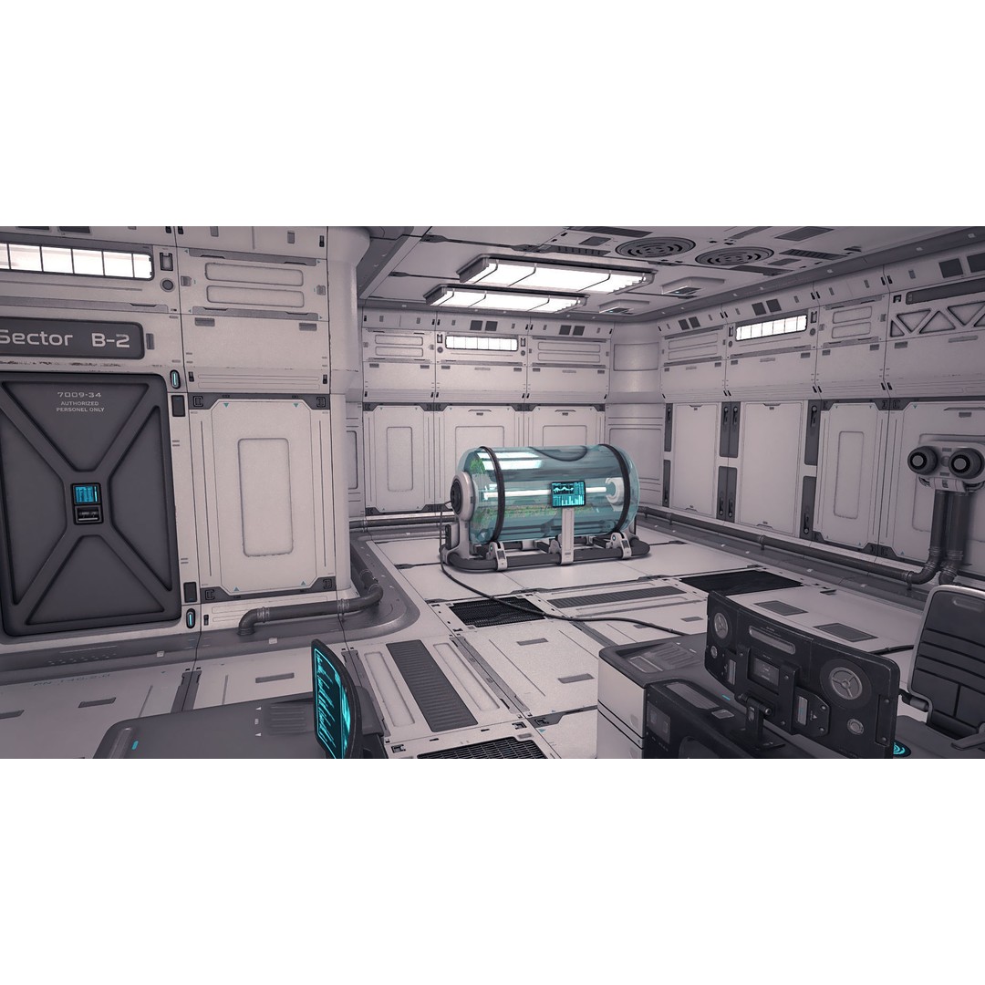 Sci-Fi Laboratory 3D Model – Futuristic Lab Interior, PBR Textures - View 6