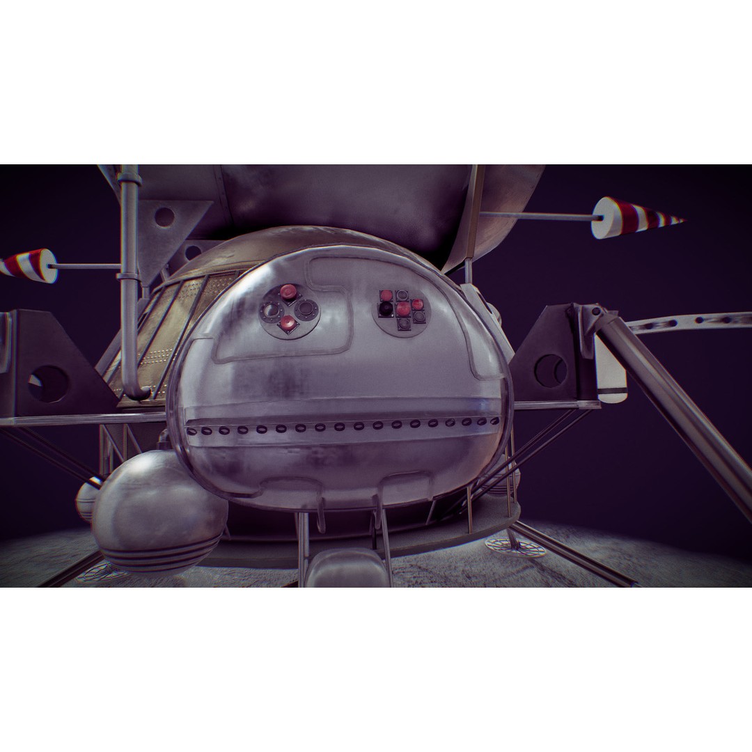 Soviet Lunar Lander 3D Model – Low Poly Game Asset, FBX, PBR - View 18