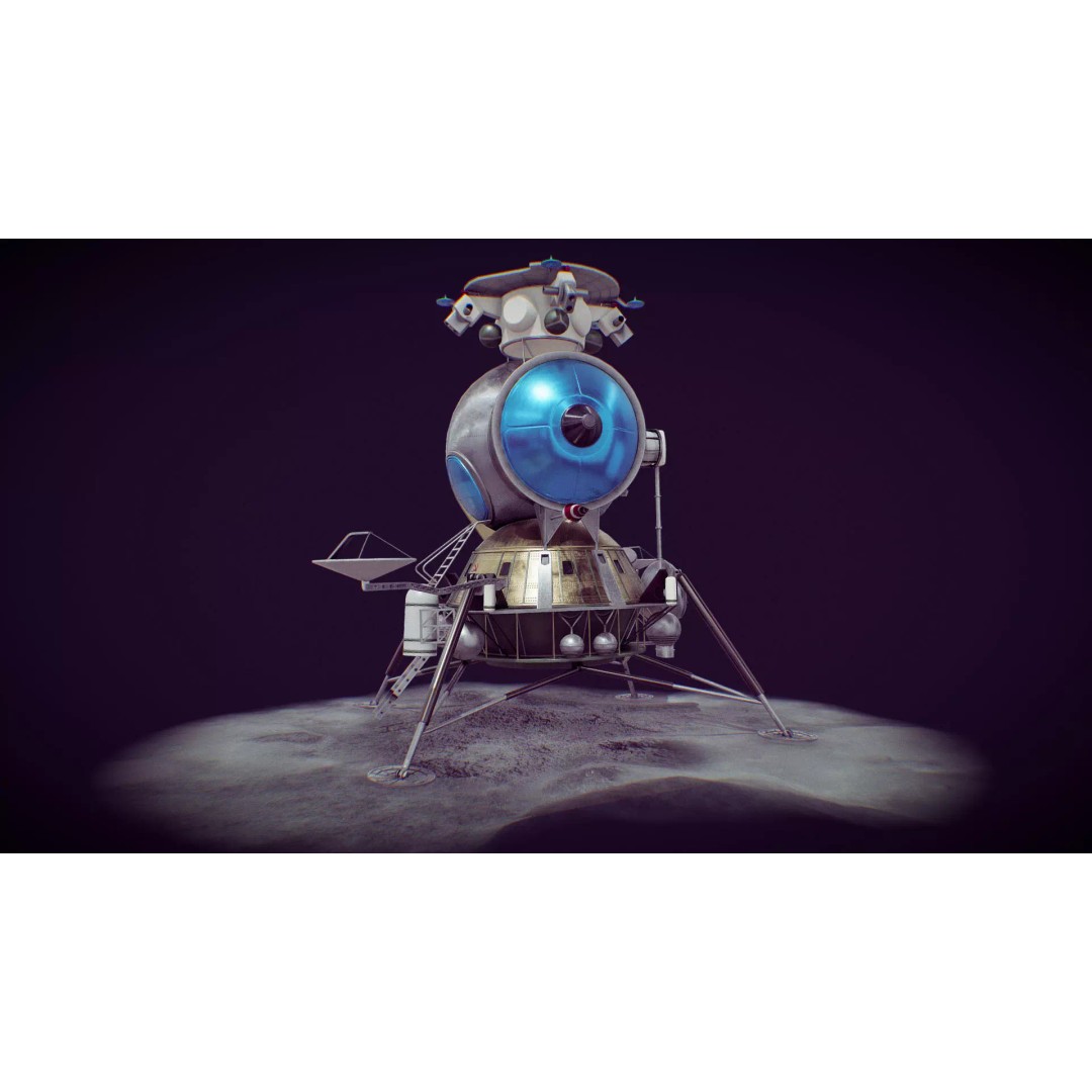 Soviet Lunar Lander 3D Model – Low Poly Game Asset, FBX, PBR - View 2