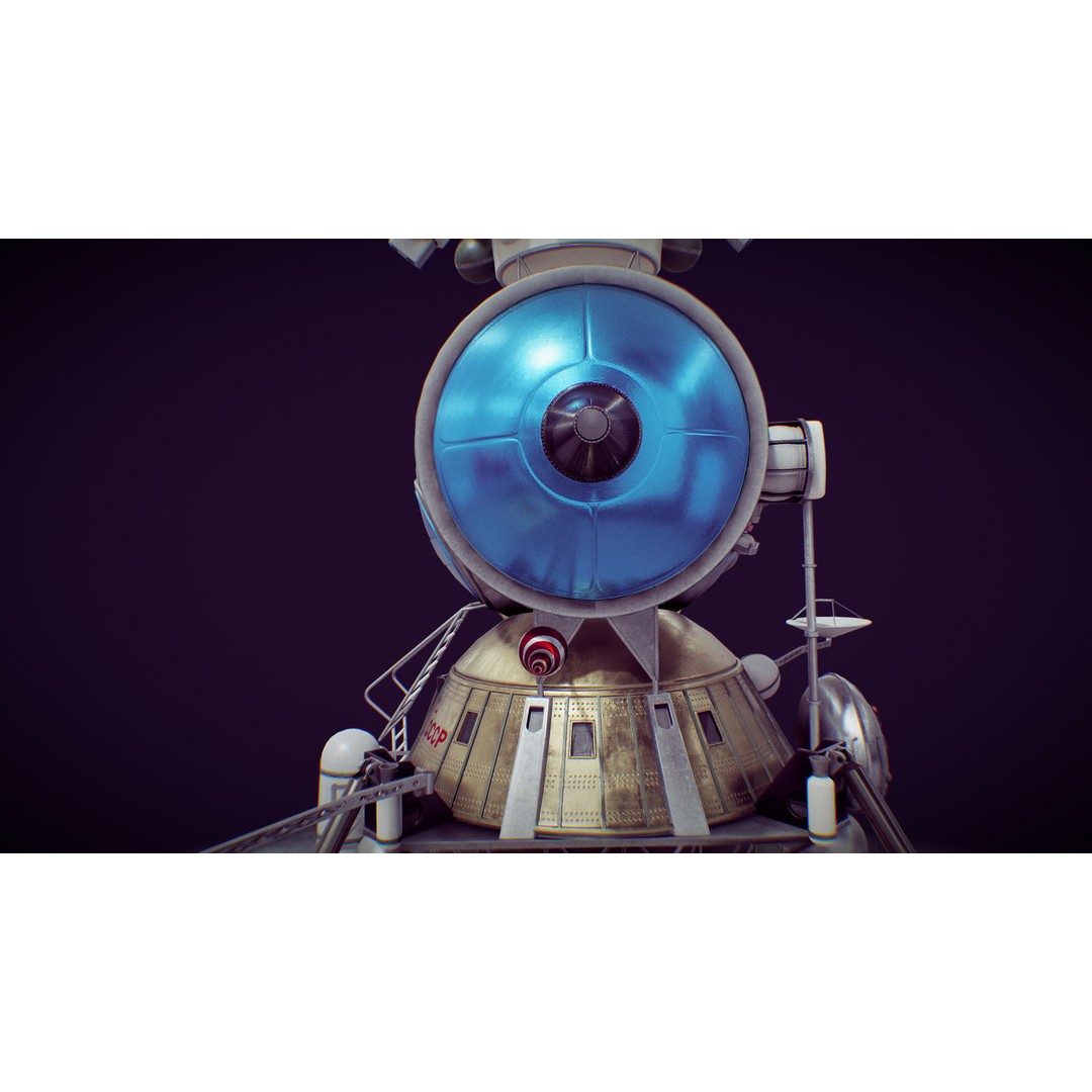 Soviet Lunar Lander 3D Model – Low Poly Game Asset, FBX, PBR - View 21