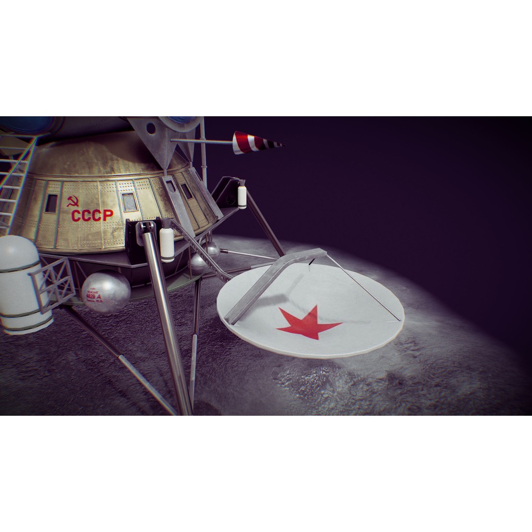 Soviet Lunar Lander 3D Model – Low Poly Game Asset, FBX, PBR - View 22