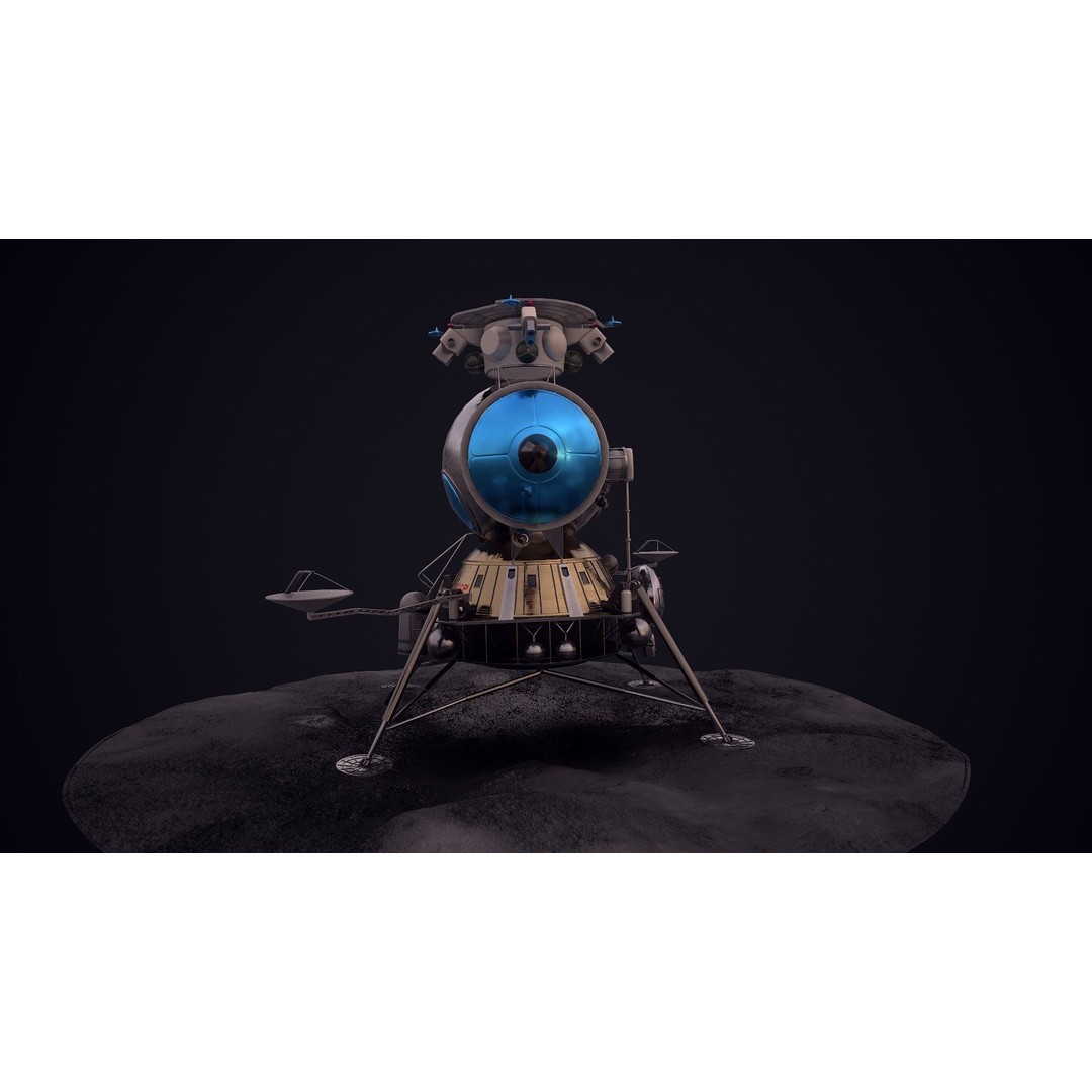 Soviet Lunar Lander 3D Model – Low Poly Game Asset, FBX, PBR - View 37