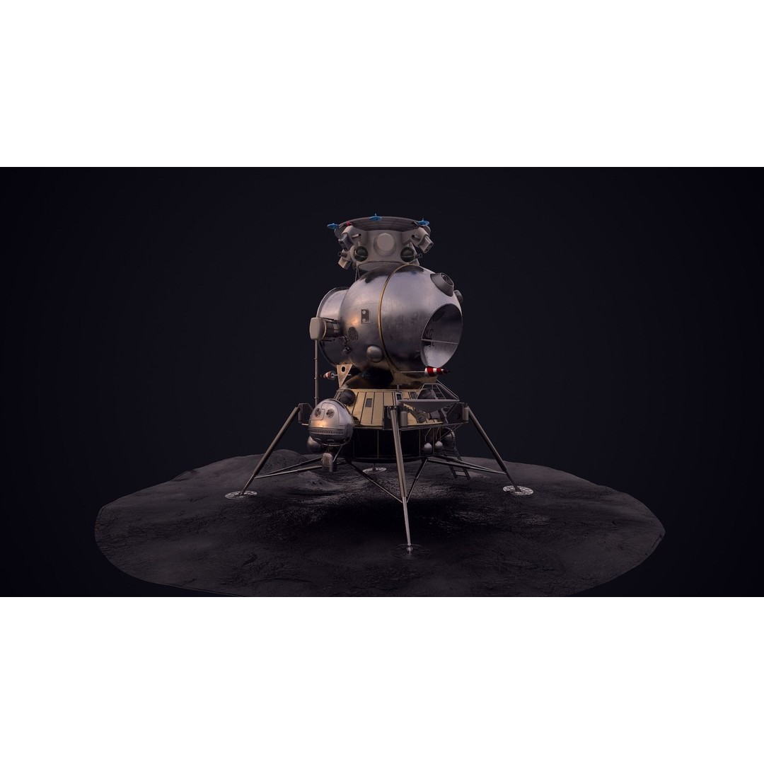 Soviet Lunar Lander 3D Model – Low Poly Game Asset, FBX, PBR - View 43