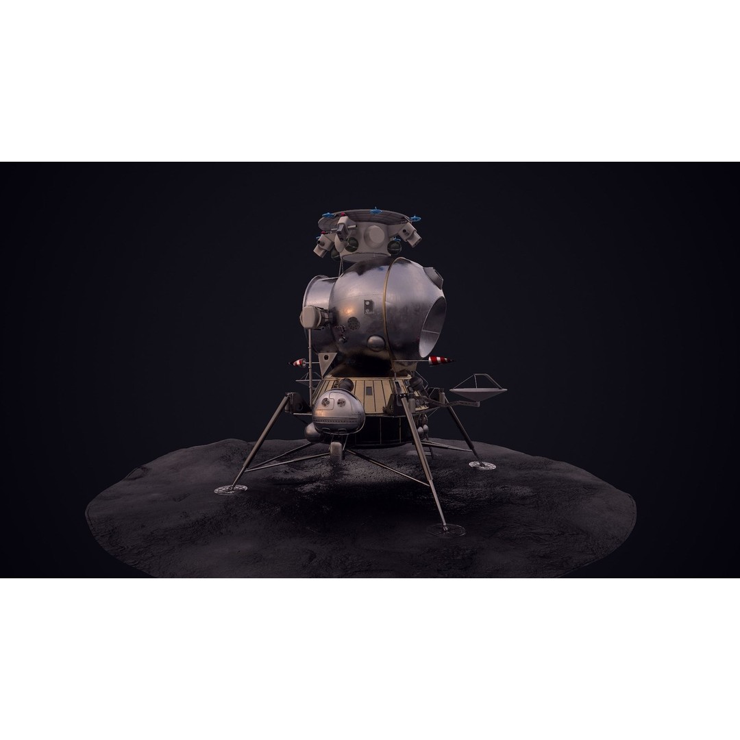Soviet Lunar Lander 3D Model – Low Poly Game Asset, FBX, PBR - View 45