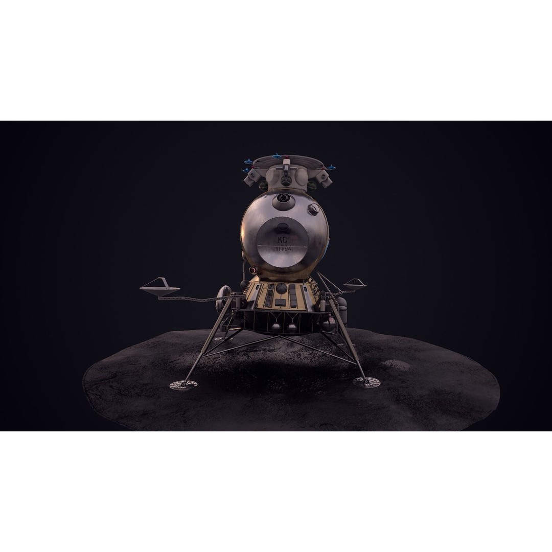 Soviet Lunar Lander 3D Model – Low Poly Game Asset, FBX, PBR - View 47