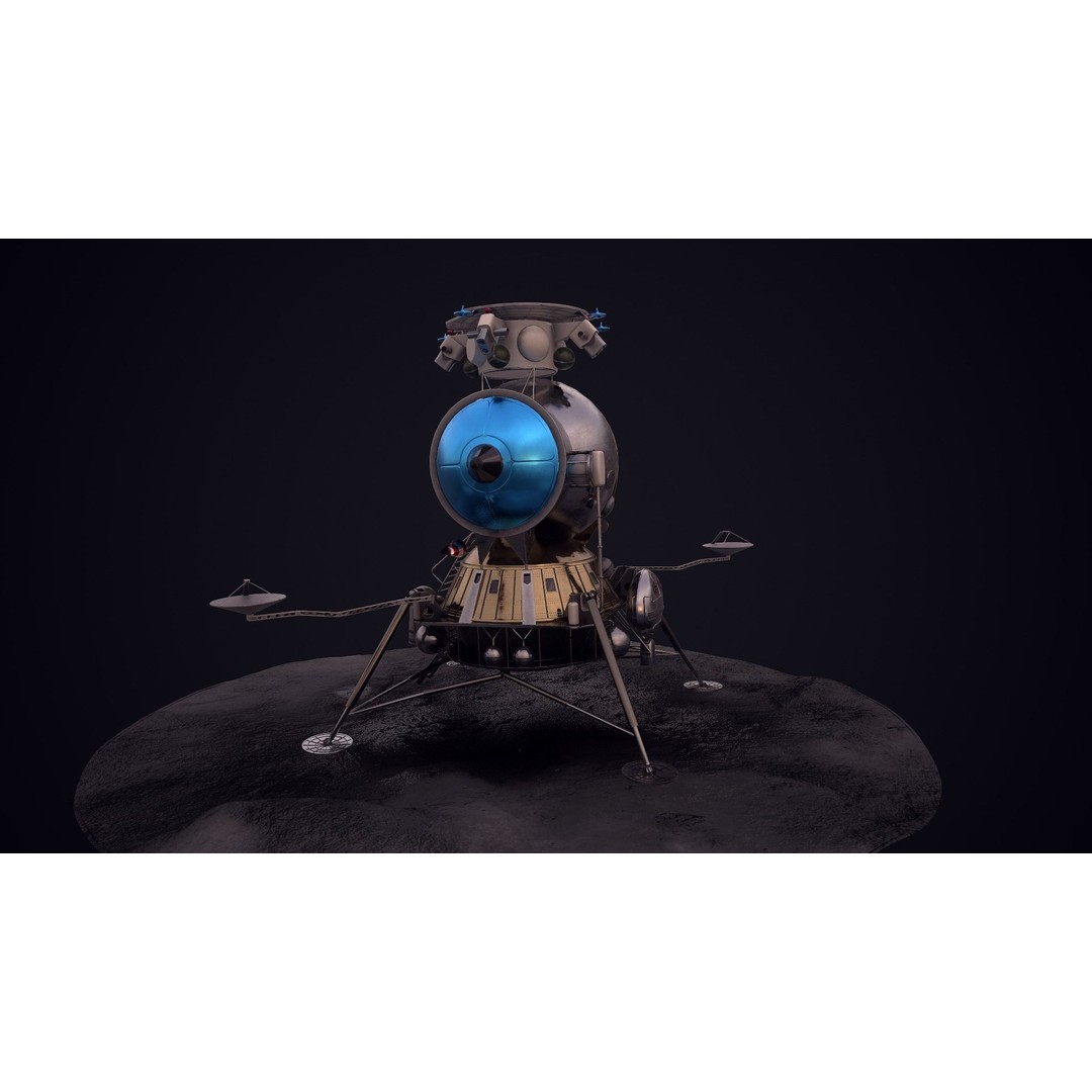 Soviet Lunar Lander 3D Model – Low Poly Game Asset, FBX, PBR - View 50