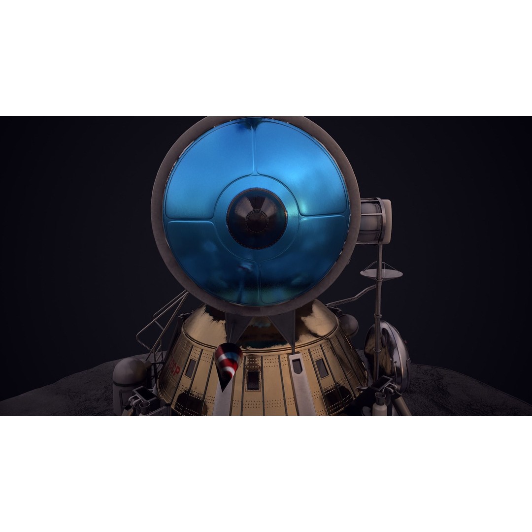 Soviet Lunar Lander 3D Model – Low Poly Game Asset, FBX, PBR - View 54