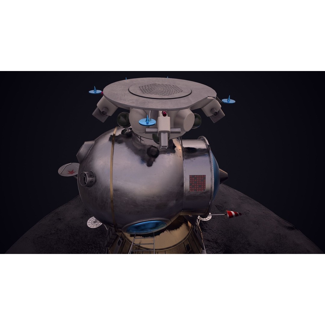 Soviet Lunar Lander 3D Model – Low Poly Game Asset, FBX, PBR - View 55