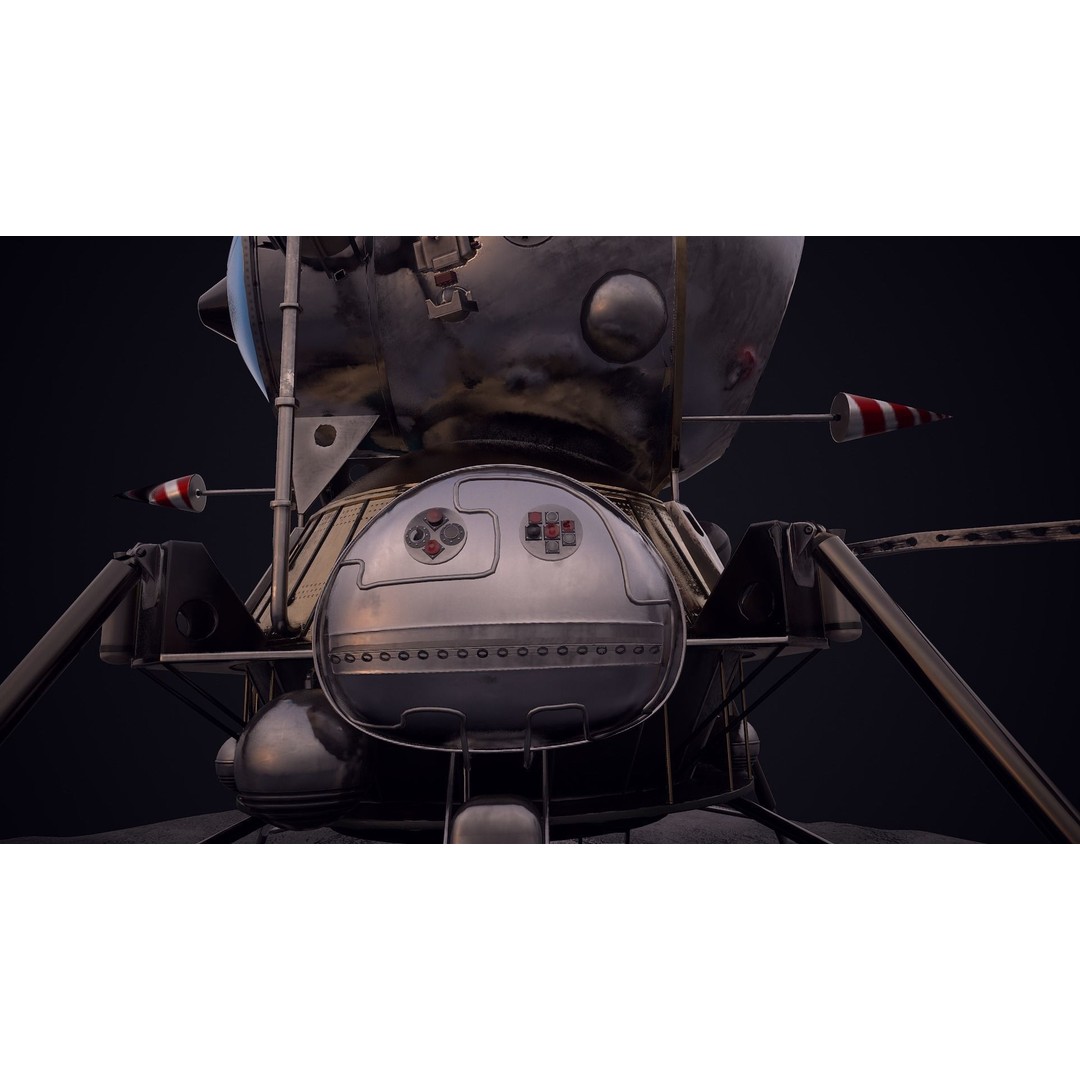 Soviet Lunar Lander 3D Model – Low Poly Game Asset, FBX, PBR - View 56