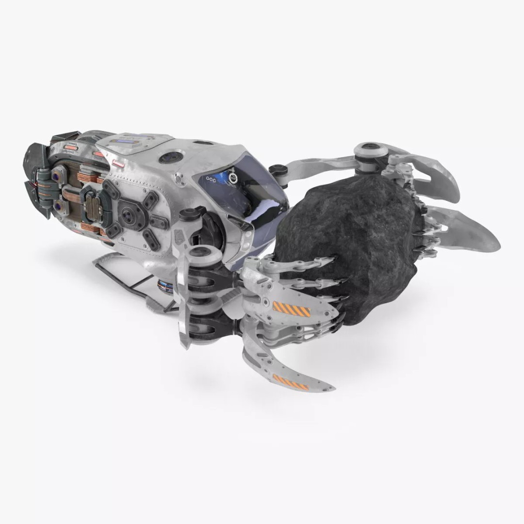 Spaceship Loader 3D Model – Rigged Asteroid Cargo Vehicle for Maya - View 2