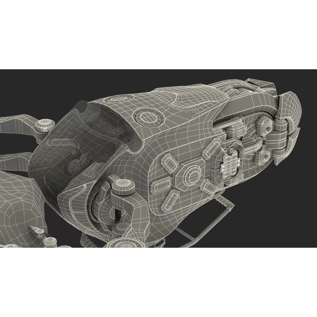 Spaceship Loader 3D Model – Rigged Asteroid Cargo Vehicle for Maya - View 28