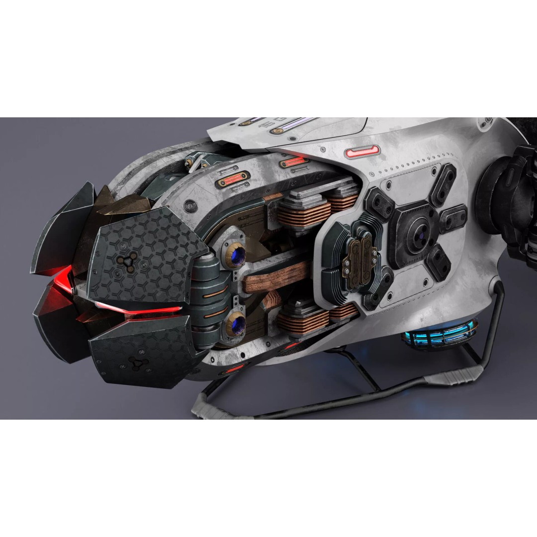 Spaceship Loader 3D Model – Rigged Asteroid Cargo Vehicle for Maya - View 5