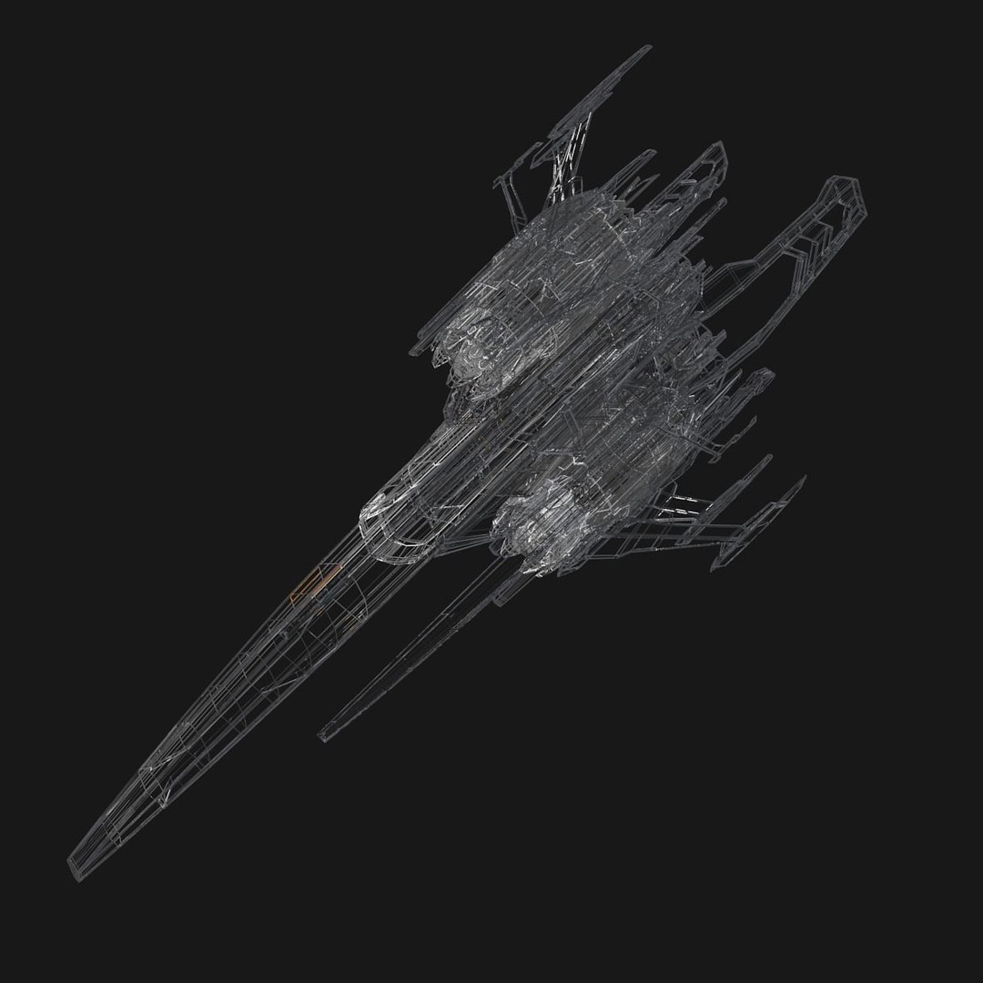 Sleek Starship 3D Model – Futuristic Spacecraft with Textures, OBJ & Blender - View 10