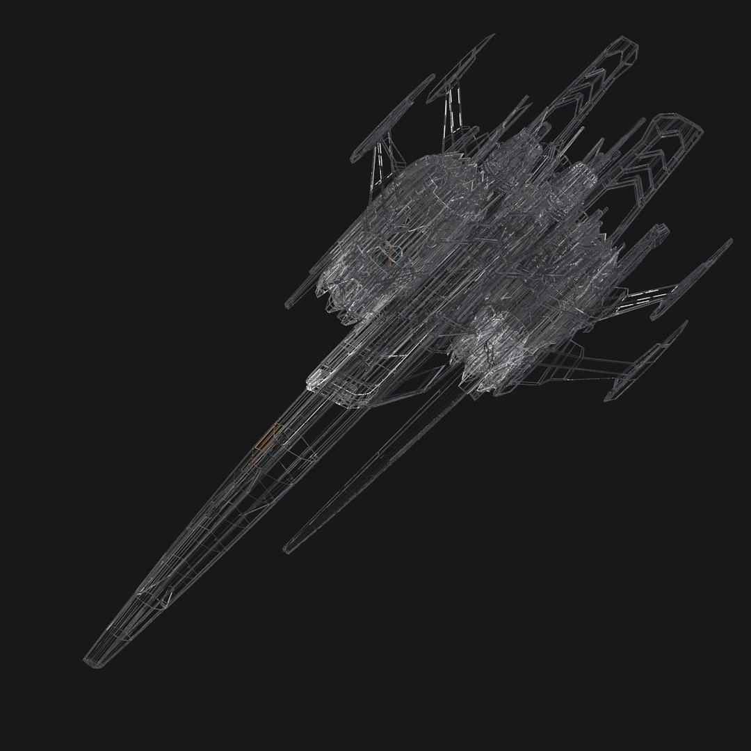 Sleek Starship 3D Model – Futuristic Spacecraft with Textures, OBJ & Blender - View 13