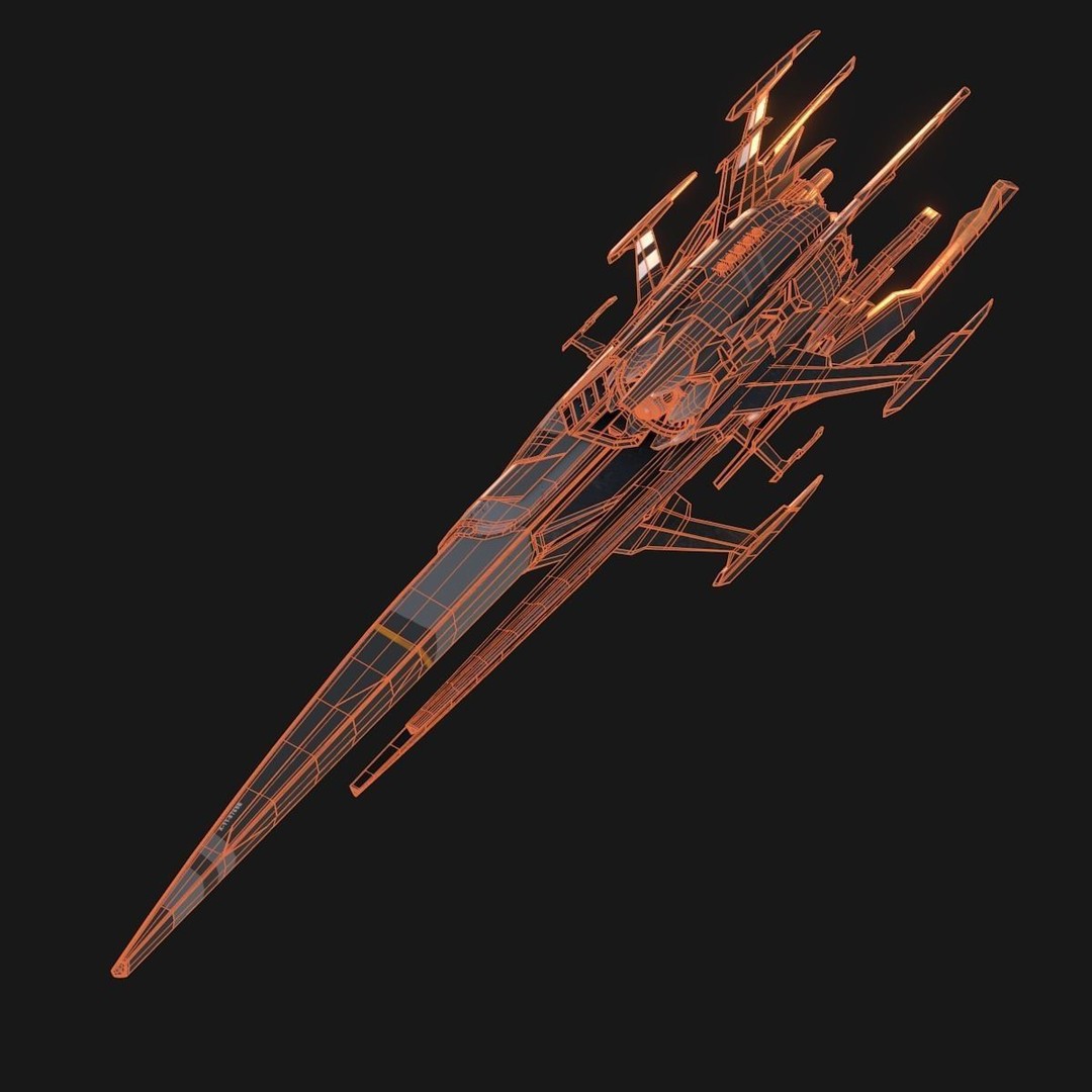 Sleek Starship 3D Model – Futuristic Spacecraft with Textures, OBJ & Blender - View 16