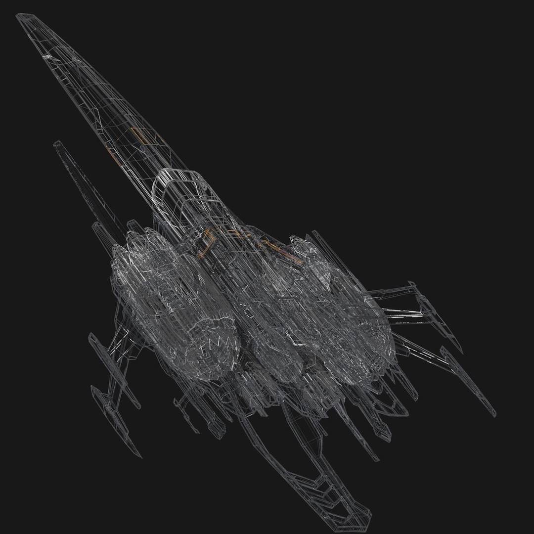 Sleek Starship 3D Model – Futuristic Spacecraft with Textures, OBJ & Blender - View 17