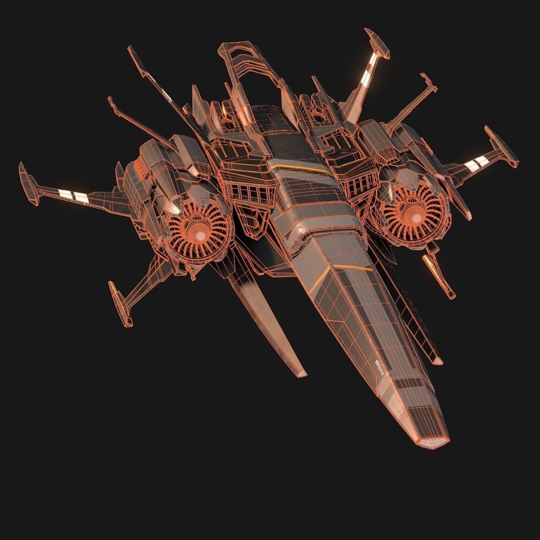 Sleek Starship 3D Model – Futuristic Spacecraft with Textures, OBJ & Blender - View 18