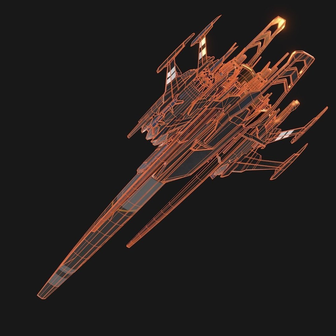 Sleek Starship 3D Model – Futuristic Spacecraft with Textures, OBJ & Blender - View 20
